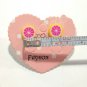 Grapefruit Fruit Stud Earrings Acrylic Posts Silver Tone Stainless Steel