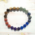 Multicolor Chakra Semi Precious Stone Stretch Bracelet Spiritual Healing Beaded Multicolor Chakra Semi Precious Stone Stretch Bracelet Spiritual Healing Beaded