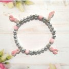 Breast Cancer Awareness Pink Ribbon Adjustable Charm Bracelet Silver Tone Breast Cancer Awareness Pink Ribbon Adjustable Charm Bracelet Silver Tone