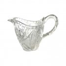 Vintage Pitcher Jug Creamer Clear Crystal Glass Diamond File Star Cross Pattern Vintage Pitcher Jug Creamer Clear Crystal Glass Diamond File Star Cross Pattern