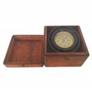 Antique Nautical Compass Usa Ship Maritime Wood Bronze Enamel