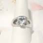 Men's Unisex Ring Trillion Cut Clear CZ   Sterling Silver 925 Size 10 Vintage