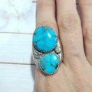 Vtg Navajo Sterling Silver 925 Turquoise Ring Sz 11.5 Men's Native American