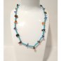 Vtg Gemstone Beaded Necklace Tiger Eye Amethyst Turquoise Sterling Silver Clasp