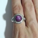 2.5ct Cabochon Star Ruby Solitaire Ring Diamonds 14K White Gold Antique Vtg 2.5ct Cabochon Star Ruby Solitaire Ring Diamonds 14K White Gold Antique Vtg