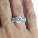 Women's Ring 6tcw 3 Round Cut CZ Cubic Zirconia Sterling Silver 925 DES Designer