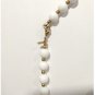 Vtg Monet Beaded Necklace White & Gold Acrylic Beads Designer Jewelry Lot