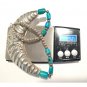 Turquoise Sterling Silver 925 Bib Necklace Massive Beaded Handmade Antique Vtg