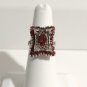 1.52tcw Mandarin Garnets Women's Ring Diamonds 14k White Gold Antique CI