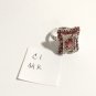 1.52tcw Mandarin Garnets Women's Ring Diamonds 14k White Gold Antique CI