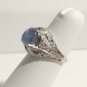 1.5ct Cabochon Blue Star Sapphire Diamonds Ring Platinum Antique Vtg Art Deco
