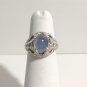 1.5ct Cabochon Blue Star Sapphire Diamonds Ring Platinum Antique Vtg Art Deco