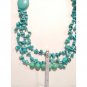 Turquoise Multi Layer Beaded Necklace Navajo Aqua Blue Vintage Jewelry Lot