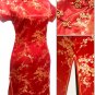Red Cute Clubs Mini Chinese Dress / Qipao