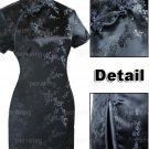 Black Cute Clubs Mini Chinese Dress / Qipao