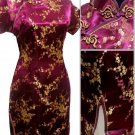 Burgundy Cute Clubs Mini Chinese Dress / Qipao