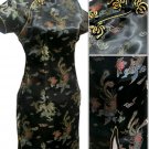 Black Gragon and Phoenix Mini Chinese Dress / Qipao