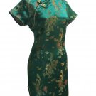 Green Gragon and Phoenix Mini Chinese Dress / Qipao