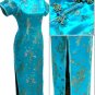 Lake Blue Chinese Dress Evening Gown [CDL-03LB]