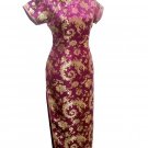  Burgundy Phenix tail Chinese Dress Evening Gown [CDL-04BY]