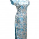 Sky-blue Phenix tail  Chinese Dress Evening Gown  [CDL-04SB]