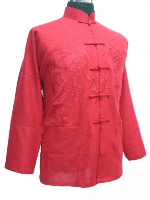 Red  Chinese Dragon Kung-fu Jacket [CMJ-01RD]