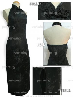  Black Vogue Chinese Dress Backless Gown[CDL-05BK]