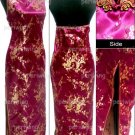 Burgundy Vogue Chinese Dress Backless Gown[CDL-05BY]