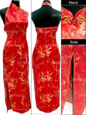 Red Vogue Chinese Dress Backless Gown[CDL-05RD]