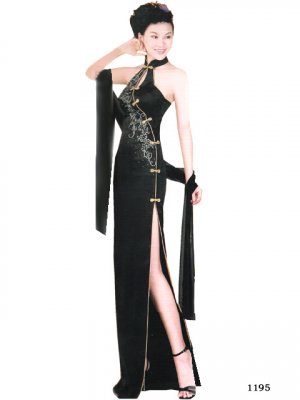Chinese Tradition Customer Made Embroider Evening Dress [CDC-06]