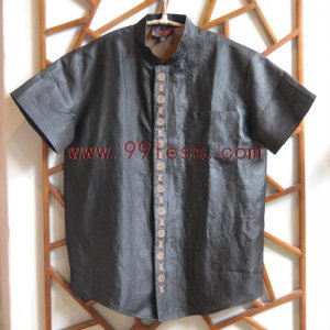 Men's Simple Chinese Shirt Black
