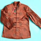 Men's Simple Jacket Patterned with Chinese Traditional Icon Coffee