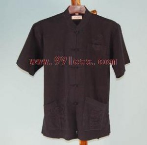 Men's Dragon Embroidered Chinese Cotton Shirt