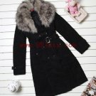Women's Maxi-Length Button Front Down Belted Corduroy Coat - Black