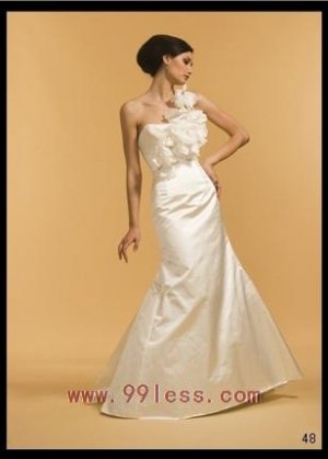 One Shoulder Strap Floor Length Wedding Dress Style 0028