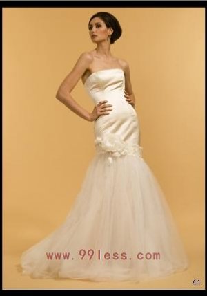 Elegant Strapless Floor Length Wedding Dress Style 0023