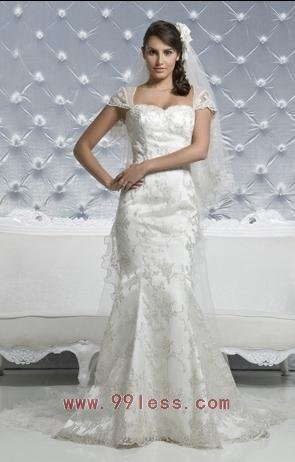 Strapless Bead Wedding Dress Style 0019