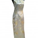 Chinese Satin Golden Backless Chinese Long Dress/Chinese Gown/Oriental Style Dress 9QIP-0037