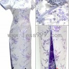 Red Plum Short-sleeved Chinese Long Dress/Chinese Gown/Oriental Style Dress