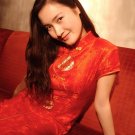 Chinese Satin Red/Wedding Chinese Long Dress/Chinese Gown/Oriental Style Dress 9QIP-0357