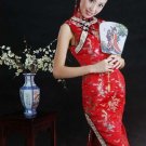 Chinese Satin Glod Gragon and Phenix Red/Wedding Chinese Long Dress/Chinese Gown/