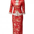 Resplendent/Splendid Chinese Satin Red/Wedding Chinese Long Dress/Chinese Gown/