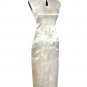 Chinese Satin Silver Chinese Long Dress/Chinese Gown/Oriental Style Dress 9QIP-0058