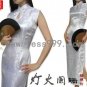 Red Brocade Pteris Flowers Drip Collar Chinese Long Wedding Dress/Chinese Gown/Oriental Style Dress