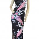 Chinese Silk Black Chinese Long Dress/Chinese Gown/Oriental Style Dress 9QIP-0148