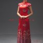 Lace Red/Wedding Embroidery Sequin Cap Sleeve Chinese Long Dress/Chinese Gown/Oriental Style Dress