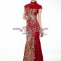 Mercerized cotton Red/Wedding Chinese Long Dress/Chinese Gown/Oriental Style Dress