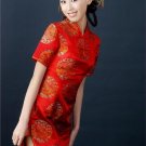 Chinese Satin Red/Wedding Chinese Long Dress/Chinese Gown/Oriental Style Dress 9QIP-0260