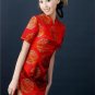 Chinese Satin Red/Wedding Chinese Long Dress/Chinese Gown/Oriental Style Dress 9QIP-0260
