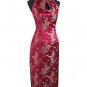 Chinese Satin Burgundy Backless Chinese Long Dress/Chinese Gown/Oriental Style Dress 9QIP-0123